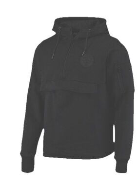 Liverpool FC Hoodie Black  LFC 1/4 Zip Football Mens Medium Fleece Pockets